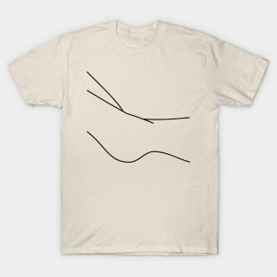 Abstract Buttock and Body Line Art T-Shirt